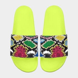 Snake Pattern Rhinestone Slide Sandal Slippers